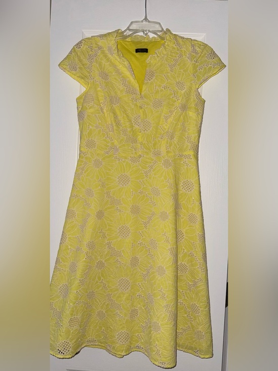 Talbots Dresses & Skirts - Talbots Sunny Yellow Lace Fit & Flare Dress